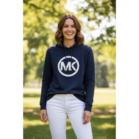 NWT Michael Kors Women’s OVERSIZED Hoodie in True Blue – Size S - Picture 10 of 16